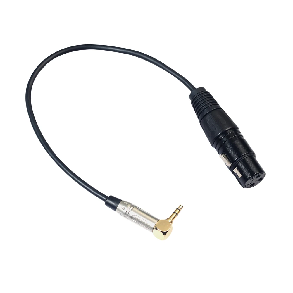 

3.5mm to XLR Adapter Cable 30cm Copper Gold Plating 90 Degree Angle Fit Smartphone Computer Microphone Audio Video Line