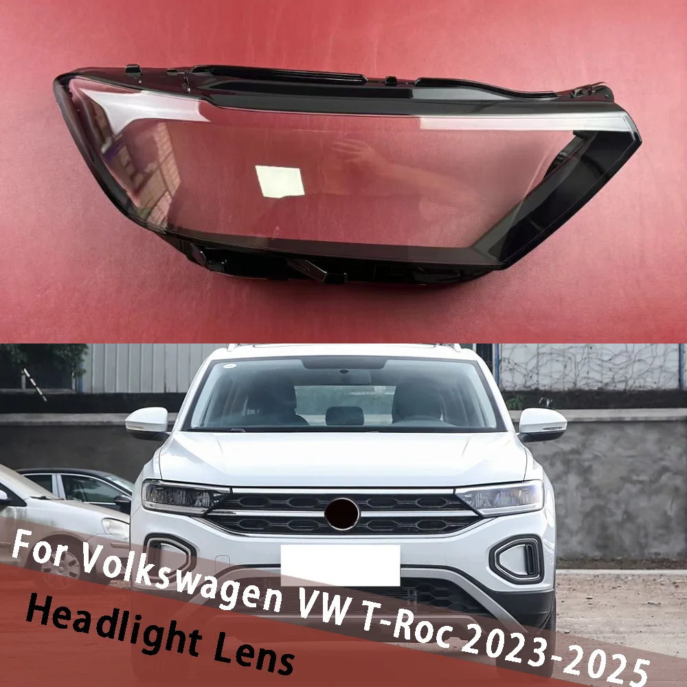 For Volkswagen VW T-Roc 2023 2024 2025 Headlamp Lamp Shell Transparent Lampshade Headlight Cover Housing Lens Plexiglass