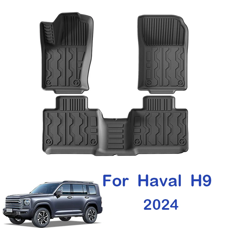 

TPE Car Floor Mats for Haval H9 2024 Cargo Liner Protector Mat Trunk Mat Back Seat Cover Waterproof Non-slip Customized Foot Pad