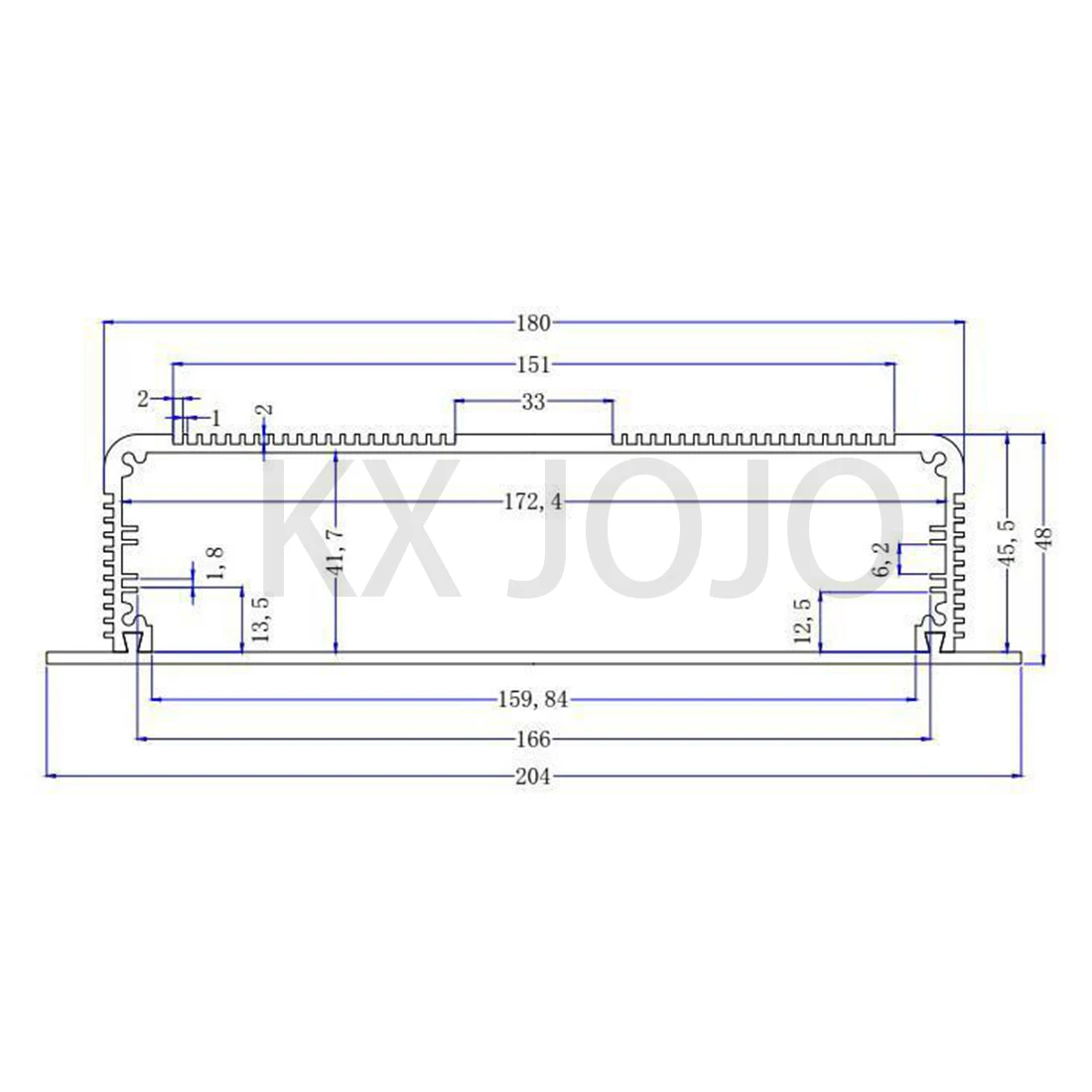 Aluminum Enclosure  204*48*150/160mm Split Box Waterproof Bending Black/Silver Split Type Electronic Instrument