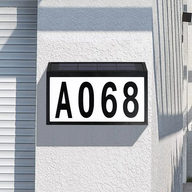 House Number Led Solar Lamp Waterproof Door Address Digits Plate Plaque Mailbox Solar Wall Lamp Lawn Lamp House Number Light