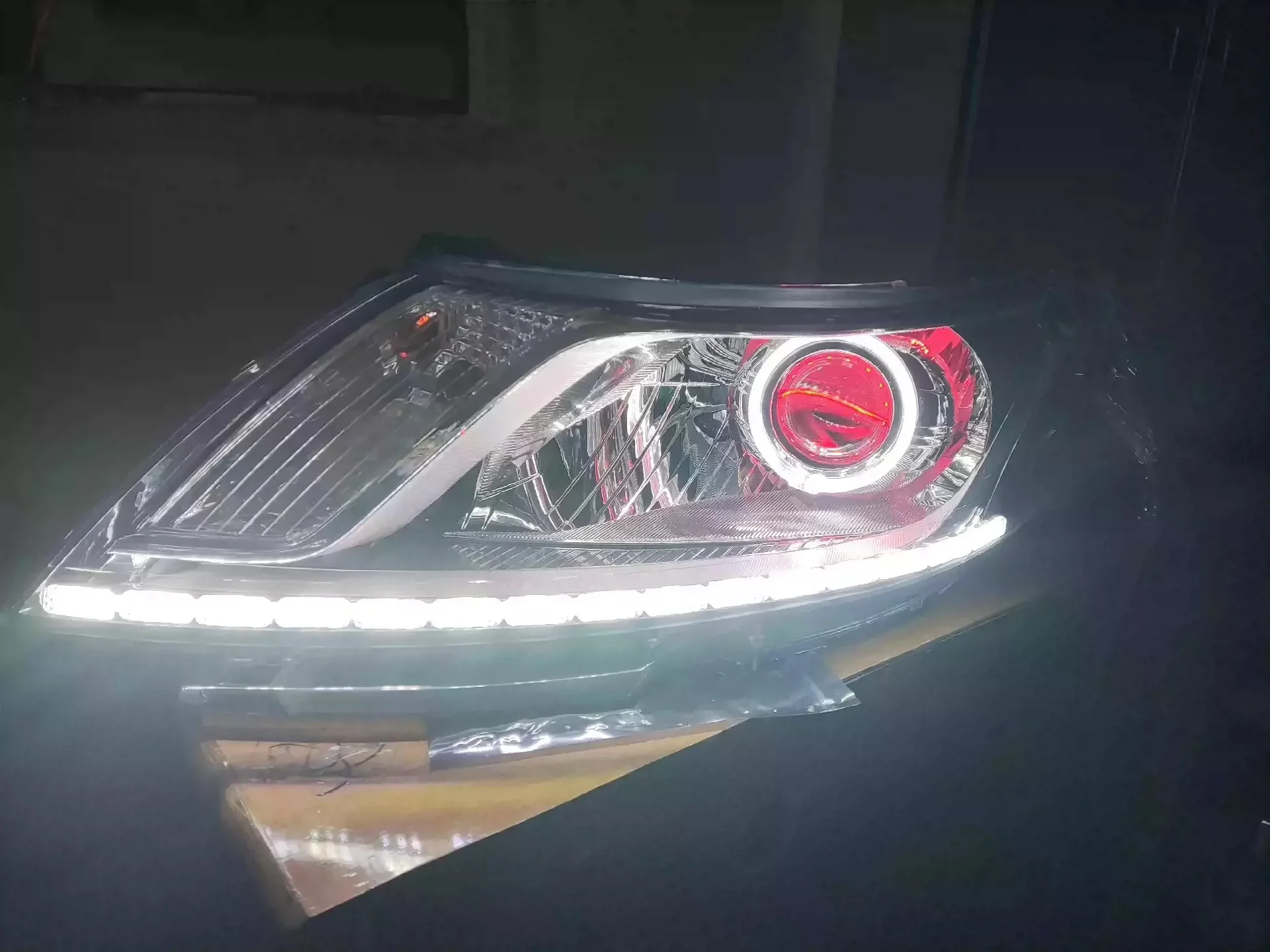 مصباح أمامي Led للسيارة لكيا k2 النهار الجري DRL مصباح الرأس منخفض عيون الملاك عالية الشعاع