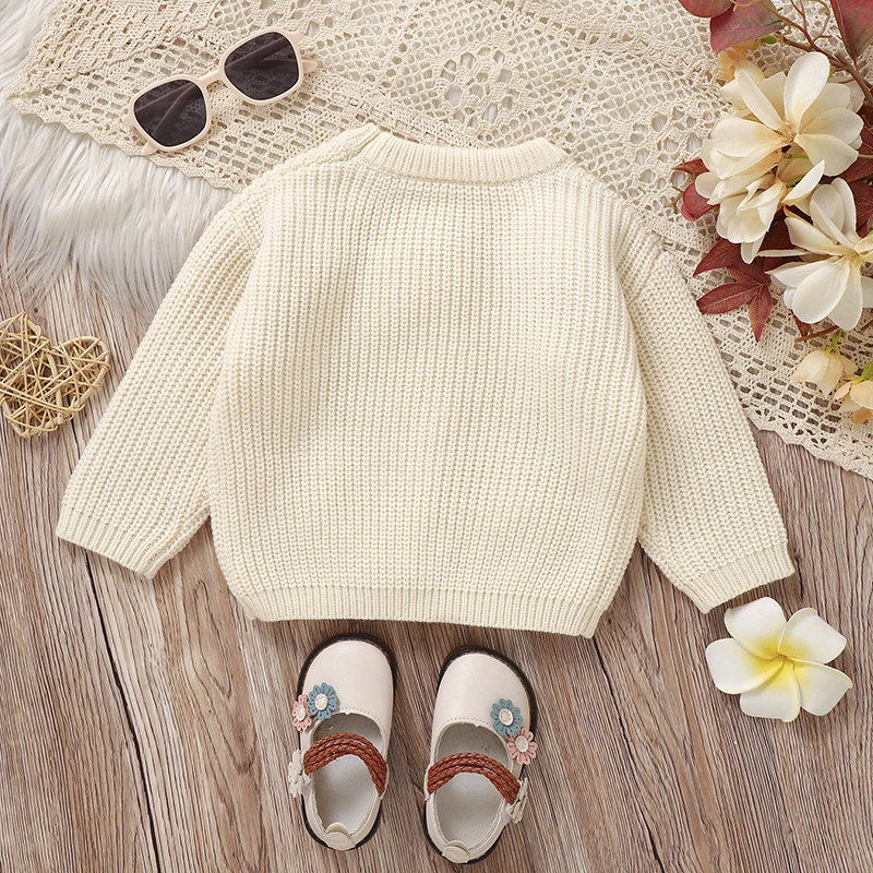 Baby Sweaters Knitted Infant Girl Pullover Long Sleeve Autumn Newborn Children Clothing Cute 3D Butterfly Tops Fashion Outerwear