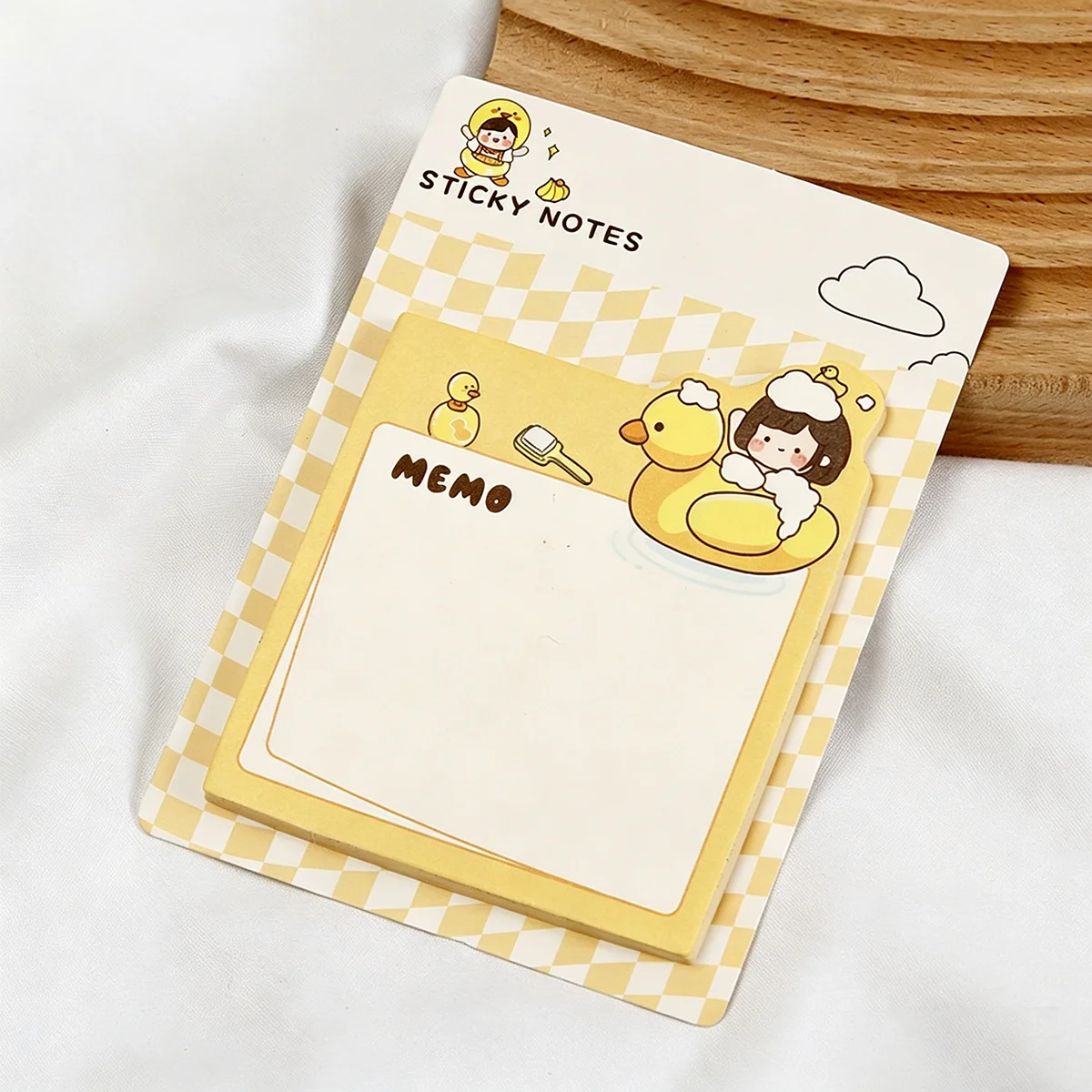 Kawaii Duck & Bunny Sticky Notes, Assorted Cute Animal Shaped Notepads for Students, Planner, and Daily Reminders