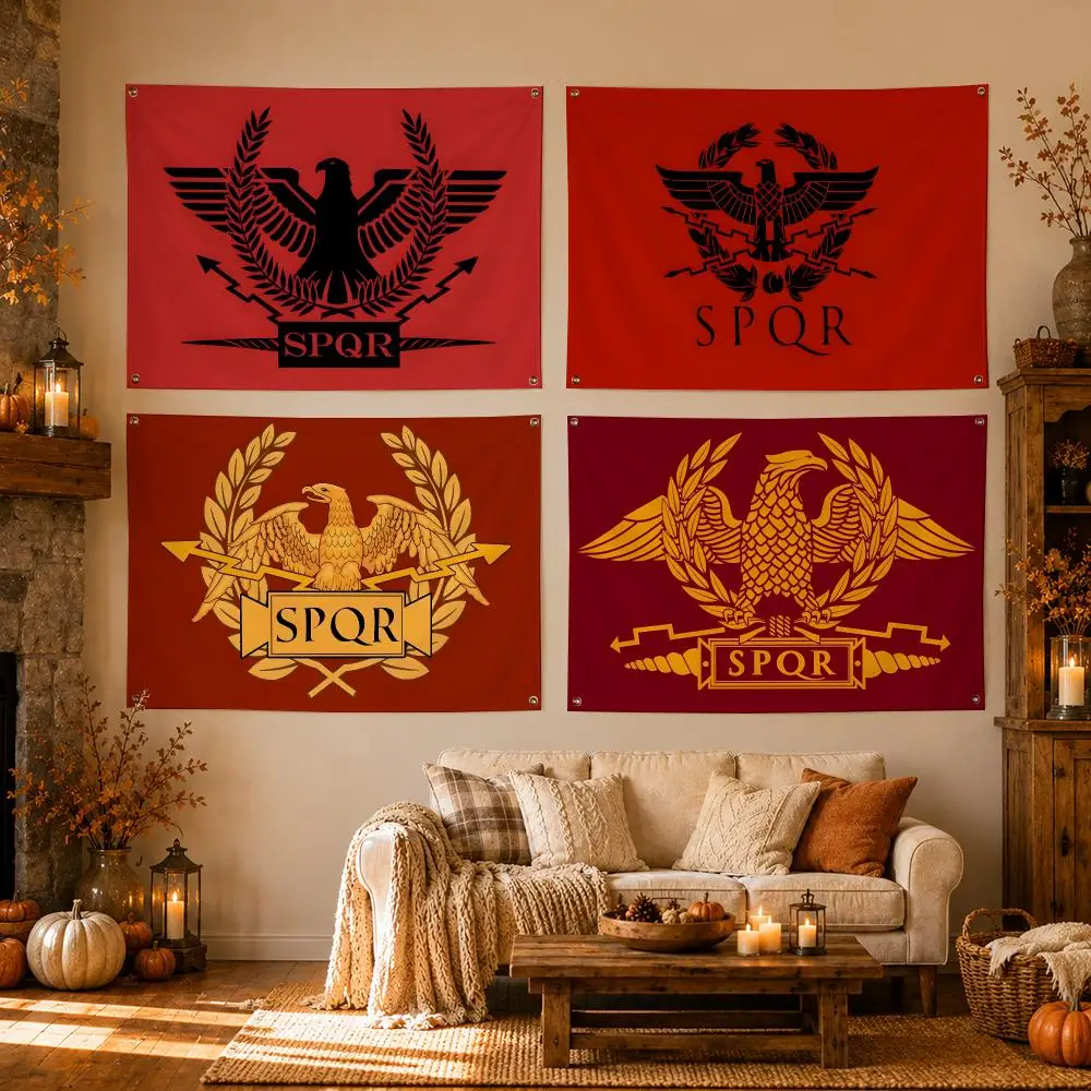 Symbol Roman SPQR Flags Flags for Room, Bedroom, Home, Outdoor, Wall Hanging, Concert Print, Art Banner