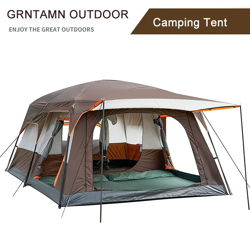 GRNTAMN Hot Sale Ultralarge 10-12 Double Layer Outdoor 430*305*200CM 3 Rooms Family Camping Tourist Tent