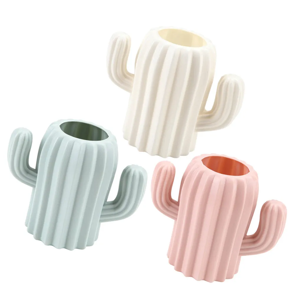 3Pcs Pe Material Cactus Pen Holder Desktop Pencil Holder Bedroom Office Tabletop Vase Flower Arrangement Desktop Vase