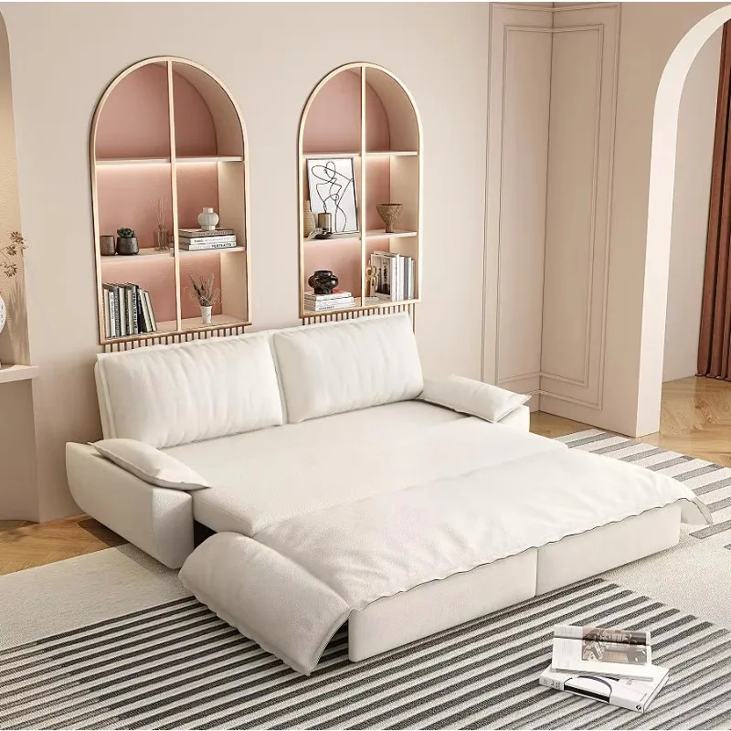 3 in 1 convertible reclining foldable multifunctional velvet double bed