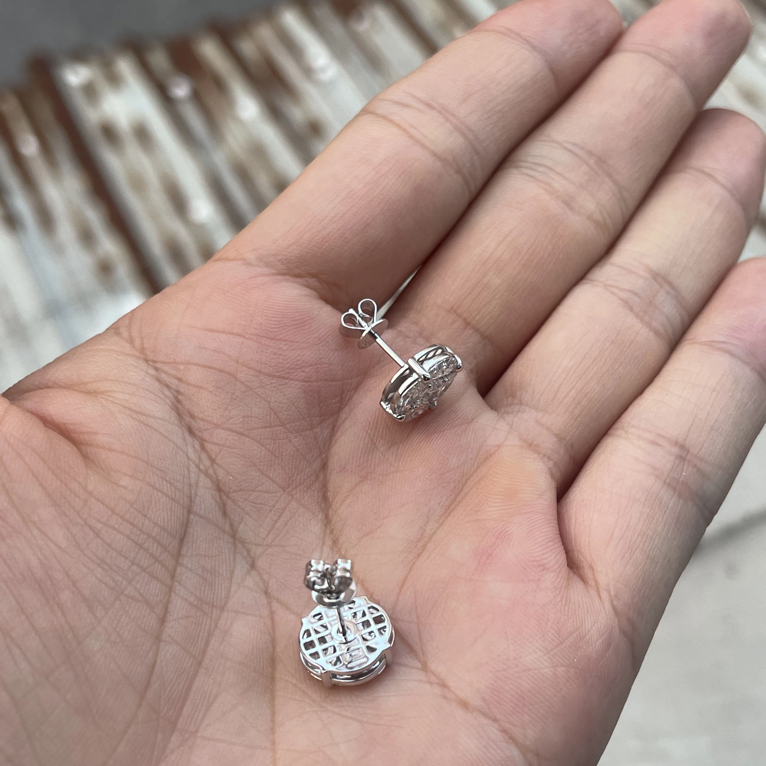 2ctw Lab Grown Diamond Earrings In Platinum 950 Earrings For Lady DEF VS-VVS Marquise and Princess Diamond Push Back Closure