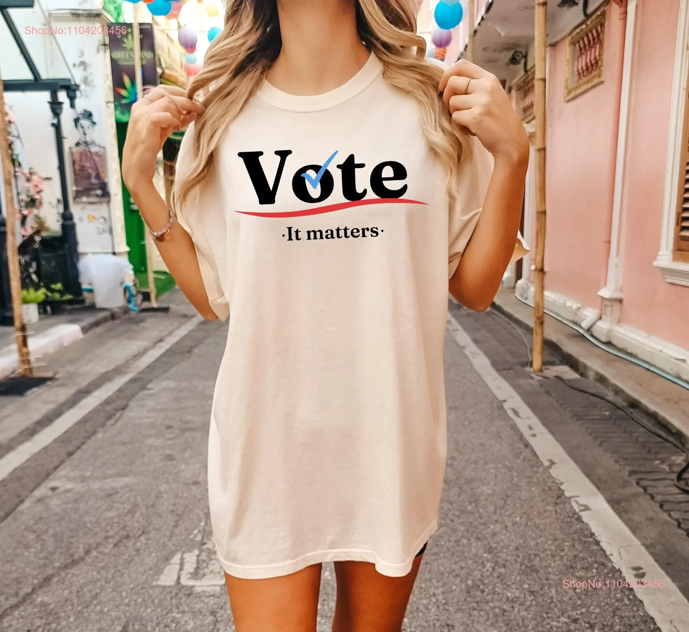 

Футболка Vote It Matters Voter Politics Register To Election 2024, винтажная потертая слегка уличная стильная одежда
