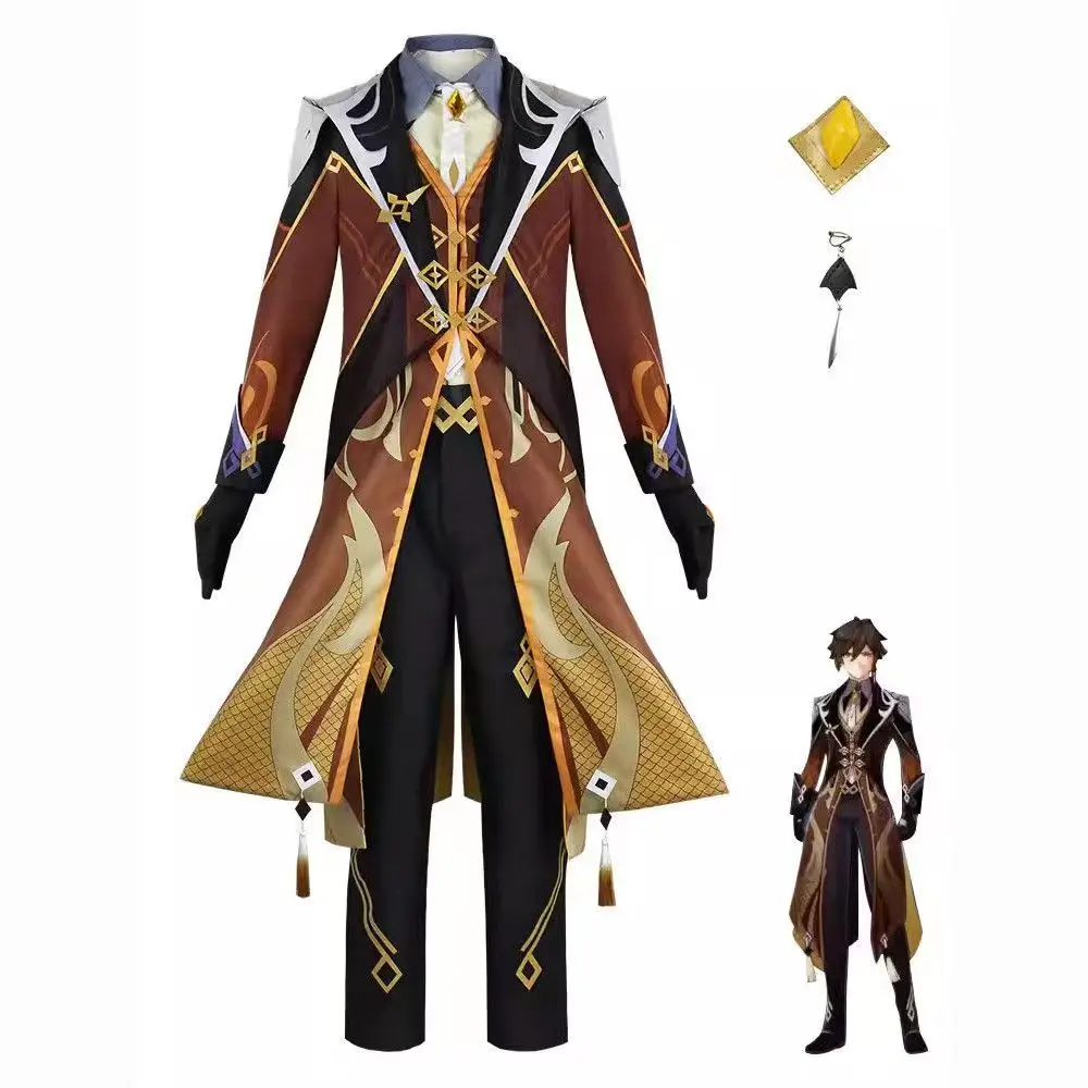 Trench Coat Men - Genshin Impact Zhongli Cosplay Costume Morax