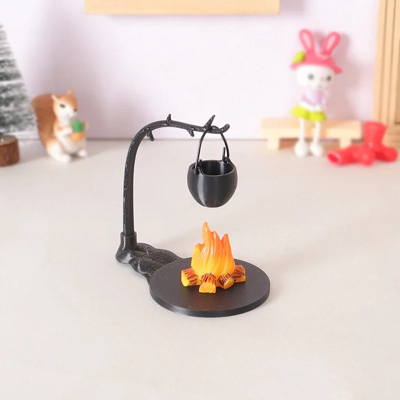 1:12 Dollhouse Miniatuur Miniatuur Hangkachel Model Vlam Decoratie Meubels Home Model Decor Speelgoed Poppenhuis Accessoires
