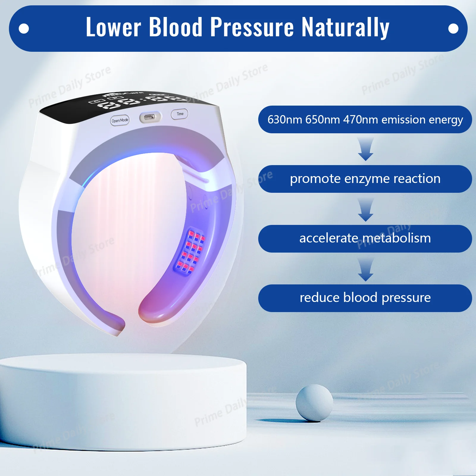 9‑PCS 650nm Neck‑Worn Red‑Light Care Unit, 1900mAh Home‑Use Health‑Support Accessory for Blood‑Condition Maintenance Work