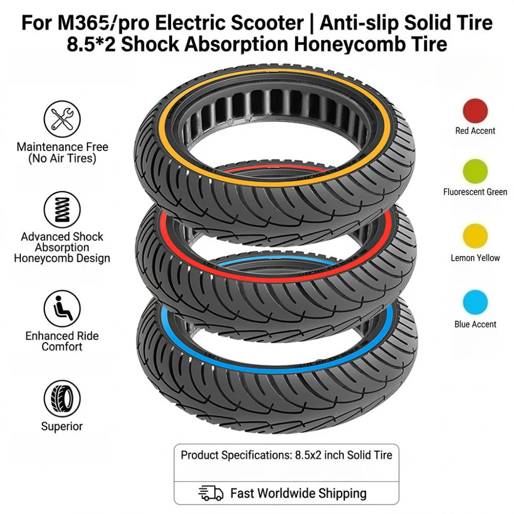 

Универсальная амортизирующая сотовая шина 8.5*2 для электросамокатов Xiaomi M365/Pro/1S, противоскользящая, цельнолитая