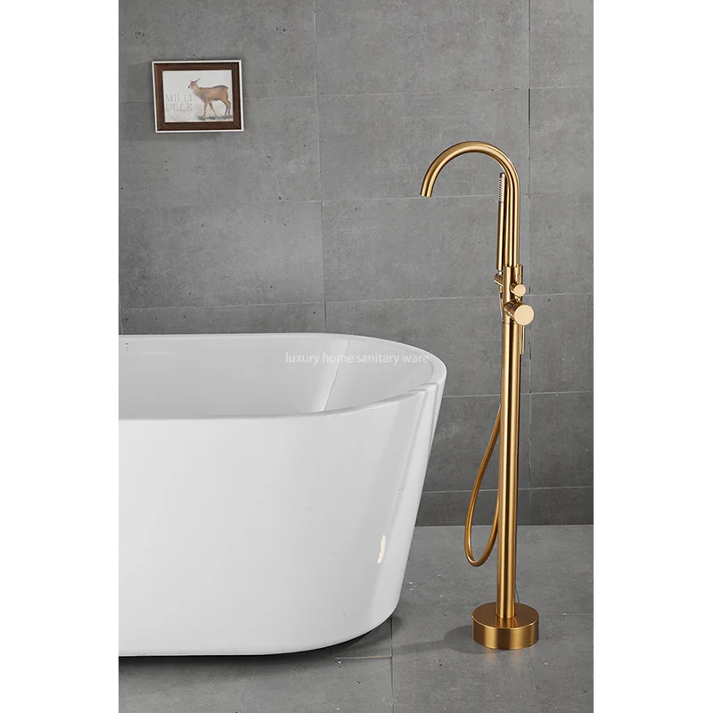 High-grade Independent Bathtub Faucet Shower Hand Hotel Newly Designed Brushed Gold Bathroom Faucet