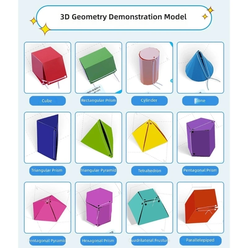  Drawstring Closure Paper Geometry Shapes Activity Book Educational Geometric Shapes Kids Early Learning Toy for Children