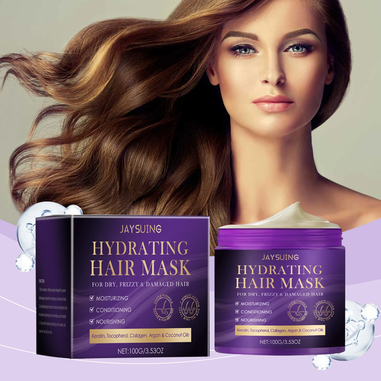 

Collagen Moisturizing Hair Mask Nourish Scalp Enhance Hair Roots Improve Drying Reduce Hair Breakage Repair Hair Conditioners