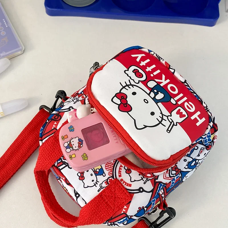 حقيبة ظهر للأطفال من Hello Kittys حقيبة كتف كرتونية لطيفة جديدة حقيبة يد بسيطة للترفيه حقيبة كروس على شكل شخصية أنيمي حلوة