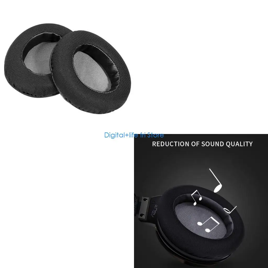 E06D Earphone Ear Pads Soft Foam Cushion Earmuffs Earpads Sponge Earphone Sleeve for ROG Strix for Fusion 300/500/700