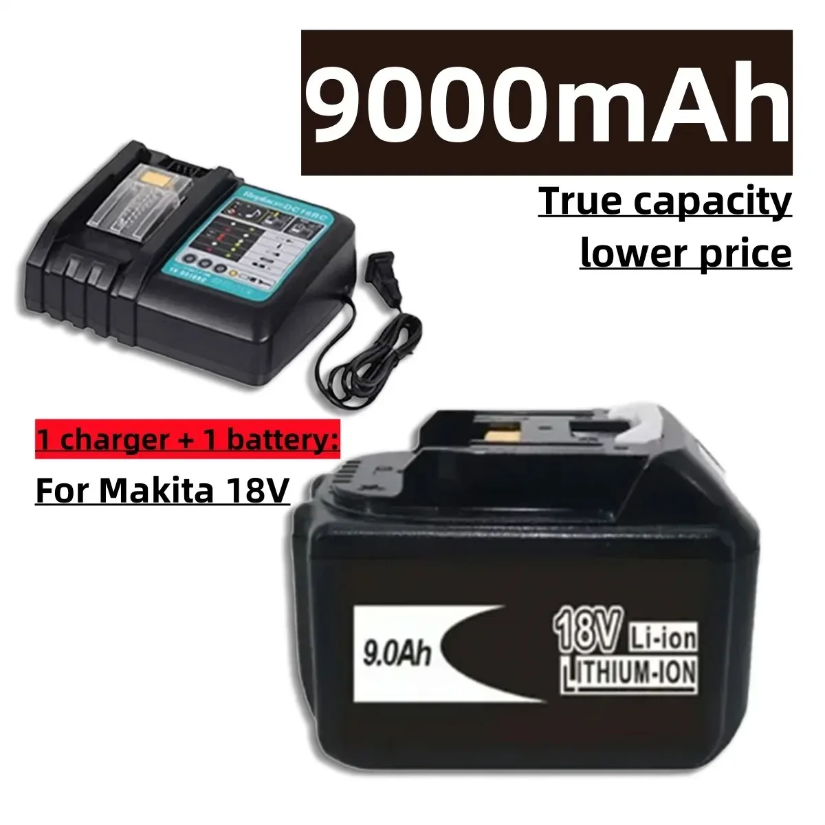 For Makita 18V 9.0Ah Replacement Rechargeable Battery for BL1830 BL1830B BL1840 BL1840B BL1850 BL1850B