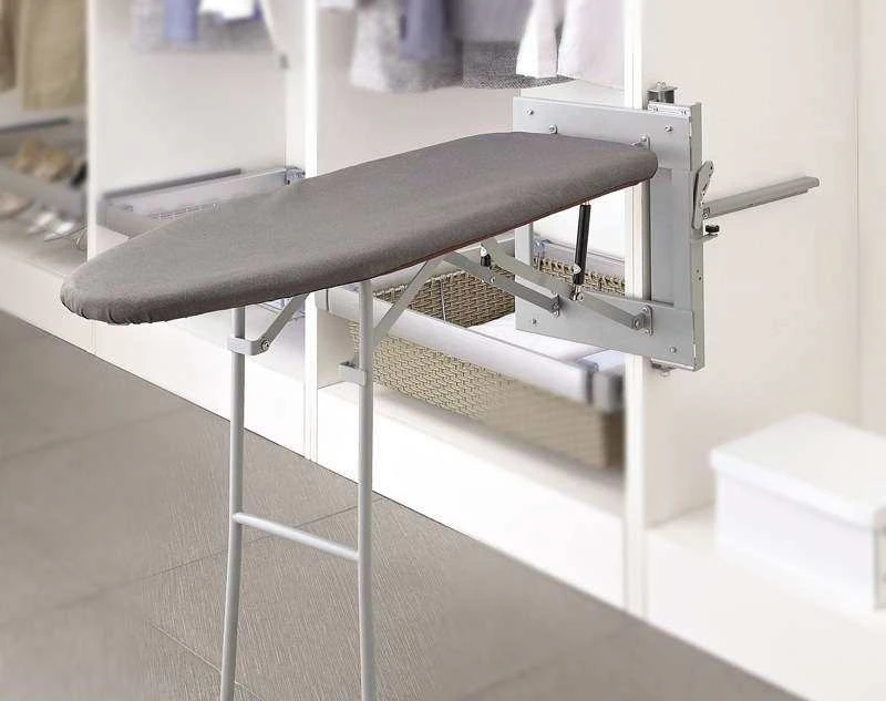 Hidden Ironing Board Wall Mounted Folding Ironing Board with 180 Degree Rotation Cushioning