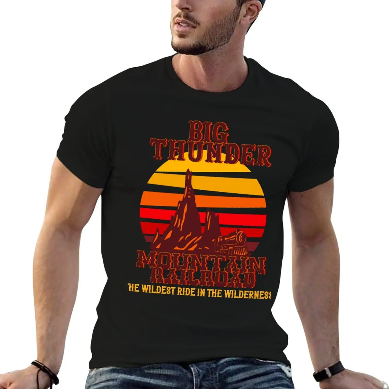 Big Thunder Railroad Company T-Shirt Classic Print Short Sleeve Shirt
