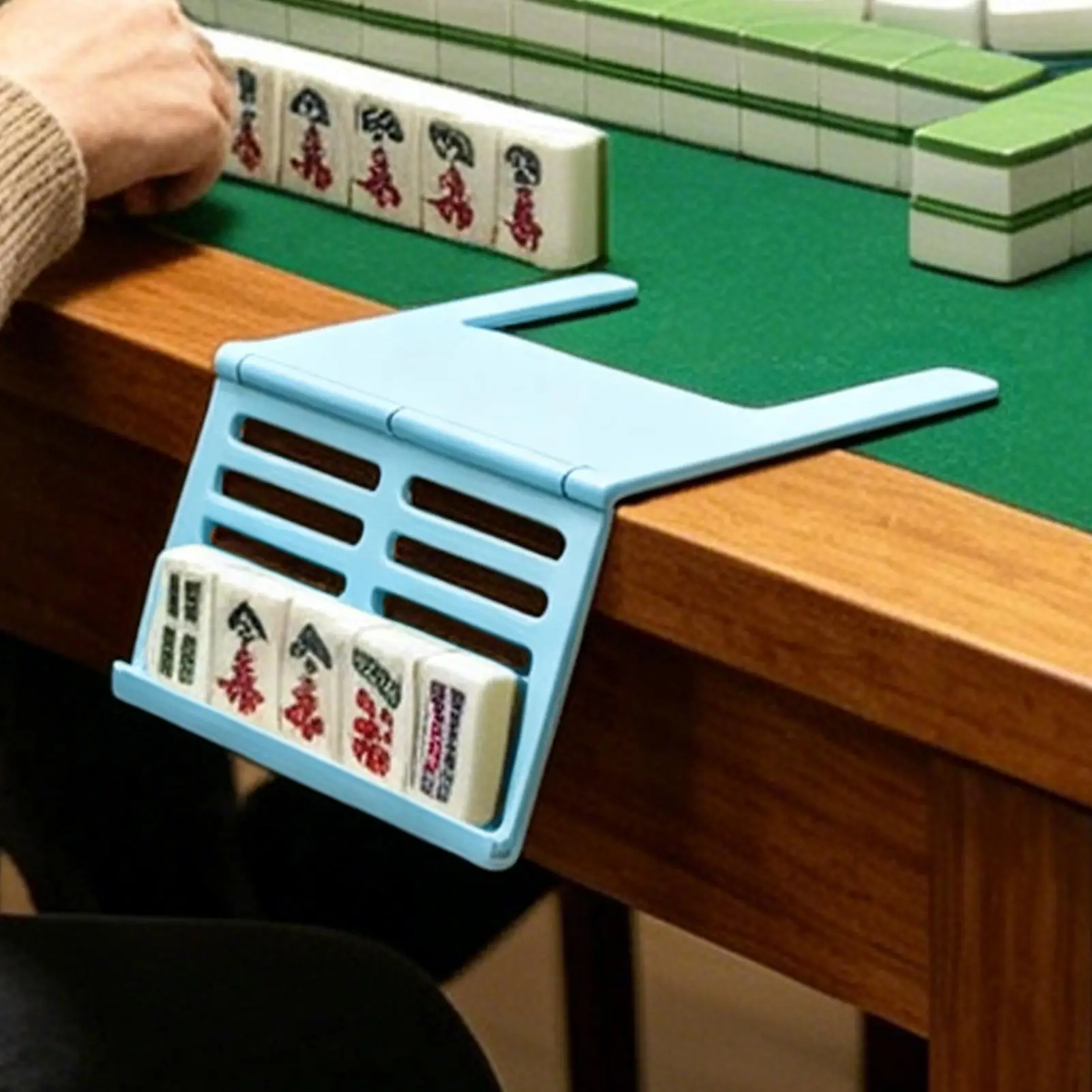 

Mahjong Table Card Holder Foldable Space-Saving Angled Viewing Mahjong Tile Rack Card Holder For Family Gatherings Game Night