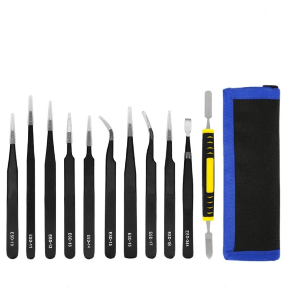 

1.5MM Durable ESD Anti-static Tweezers-Professional Watchmaker Hand Tools for Electronic Repair&Process Bending
