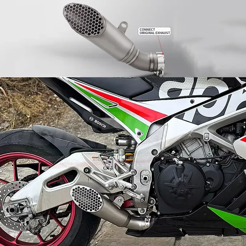 For Aprilia RSV4 2015-2024 Motorcycle Full Titanium Slip On Exhaust Muffler With Net Escape Racing Line Project Pipe System