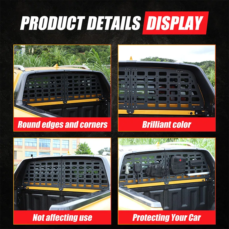 For Ford Ranger Pickup 2023+ Car trunk multifunctional storage luggage tool storage rack Carbon steel + aluminum alloy Accessory