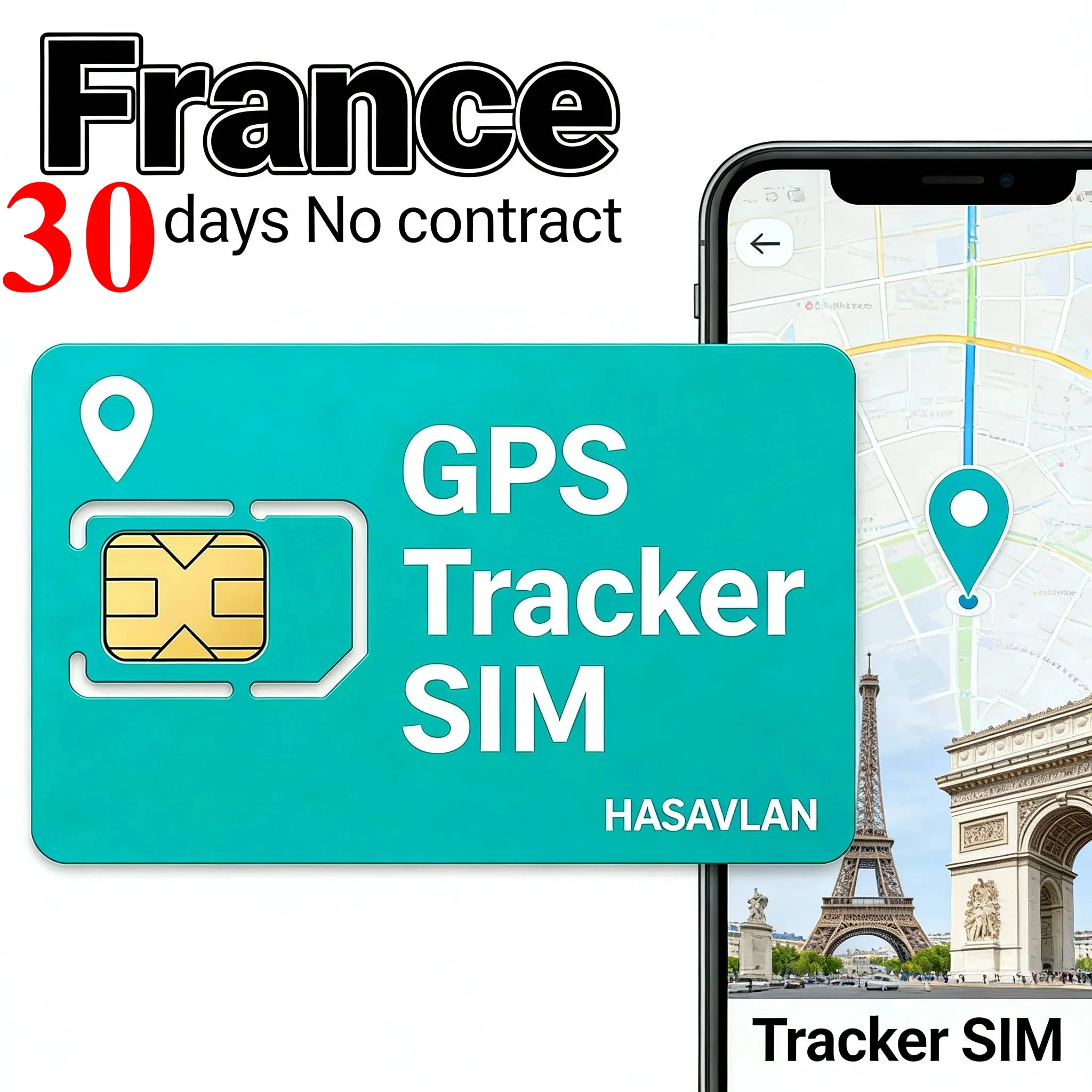 Vehicle Personal Tracking SIM Card France 30MB Dedicated Data Stable Fast Trajectory Upload Service  ZOVAGOLO FRANCE