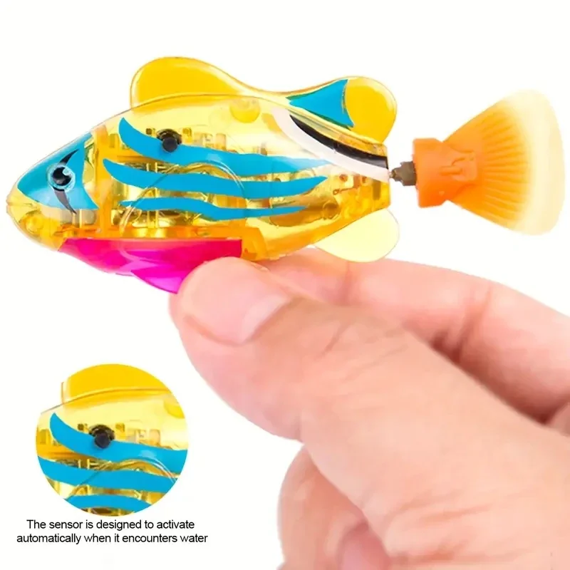 Baby Shower Luminous Induction Electric Fish Playing in Water Toy Simulated Electronic Fish for Interactive Swimming Robot Fish