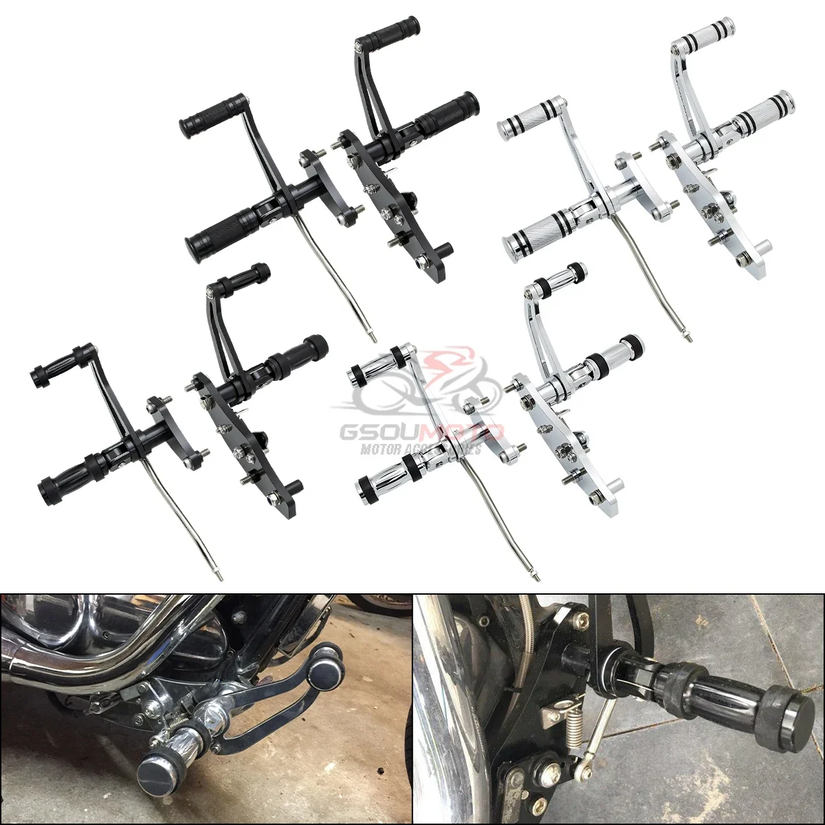 New Motorcycle Accessories Forward Controls Complete Kit Pegs Levers Linkages For KAWASAKI VN800 Vulcan VN 800 VN800A 1995-2006