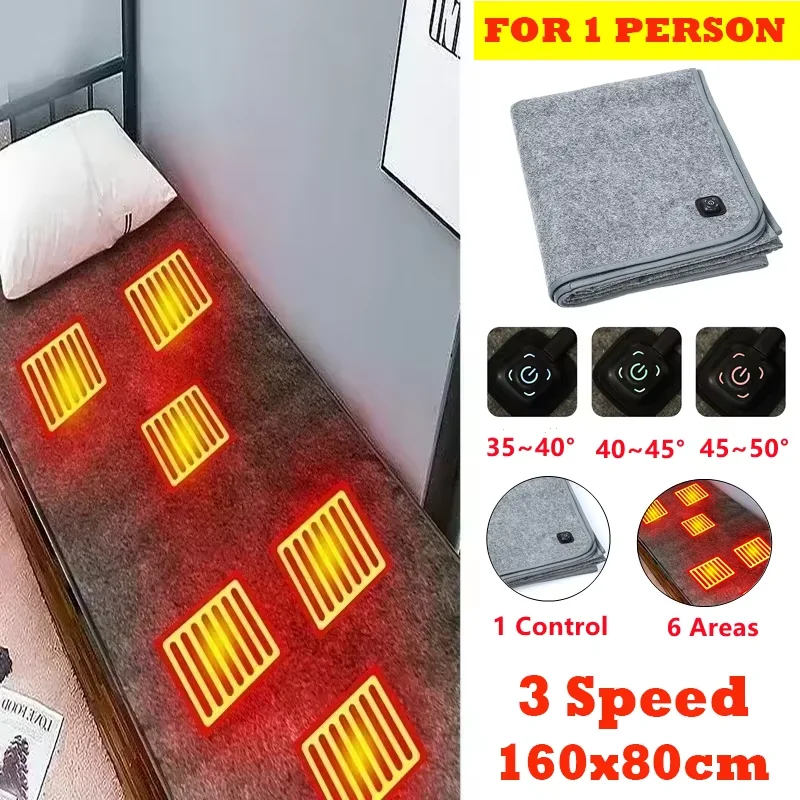 Elektrische Decke 5V USB Heizung Beheizte Decke Matratze Thermostat Elektrische Heizdecke Winter Körper Wärmer Camping Outdoor – Detail 4