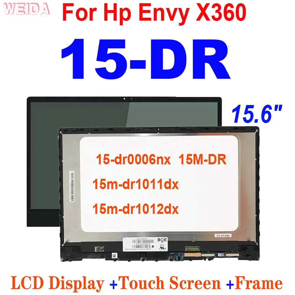 

15.6 Inch For Hp Envy X360 15-DR 15t-dr100 LCD Display Touch Screen Assembly Frame 15-dr0006nx 15m-dr 15m-dr1011dx 15m-dr1012dx