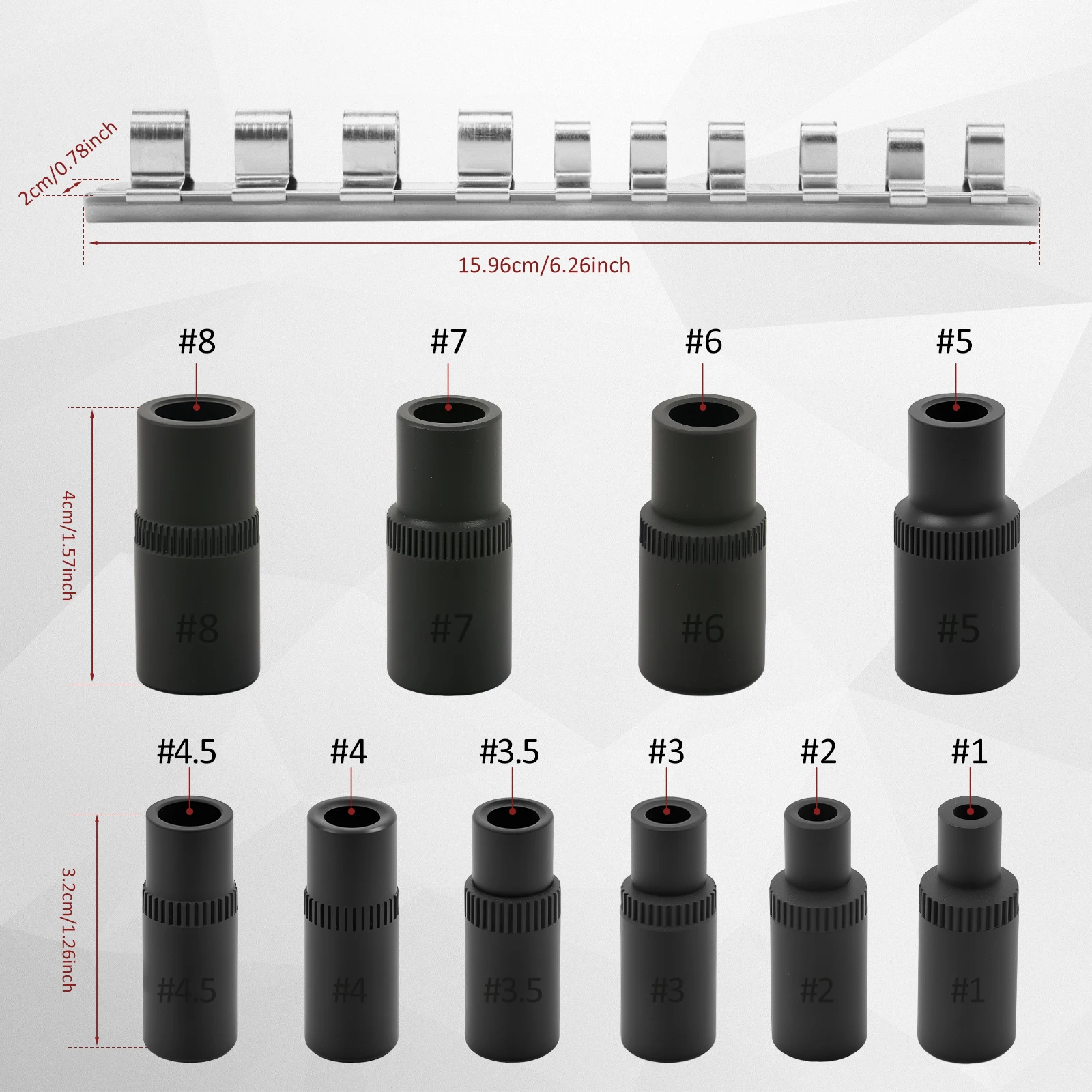 10 قطعة مجموعة مفاتيح بانة الصنبور المغناطيسي تستخدم مع 1/4 "و 3/8" محرك سبائك الصلب الحنفية مجموعة مقابس ث/حامل التخزين شرارة التوصيل المقبس