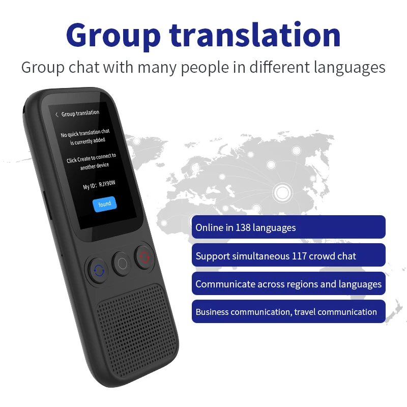 

S80 Language AI Translator Device with 138 Languages Voice Translating 17 Offline Translation Simultaneous Interpretation