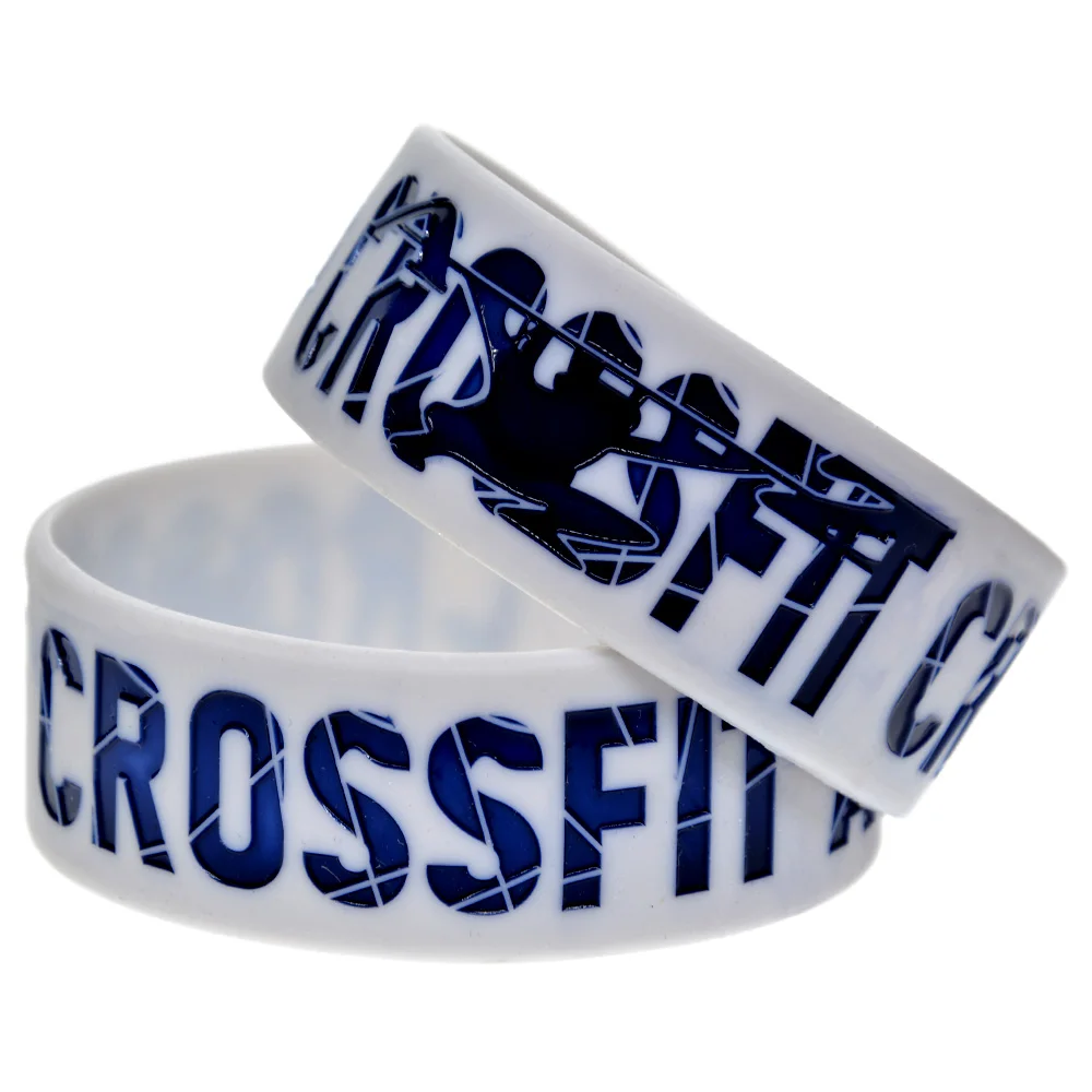 1 PC CrossFit A To Z Sport Silicone Bracelet 1 Inch Wide For Men Adult Size