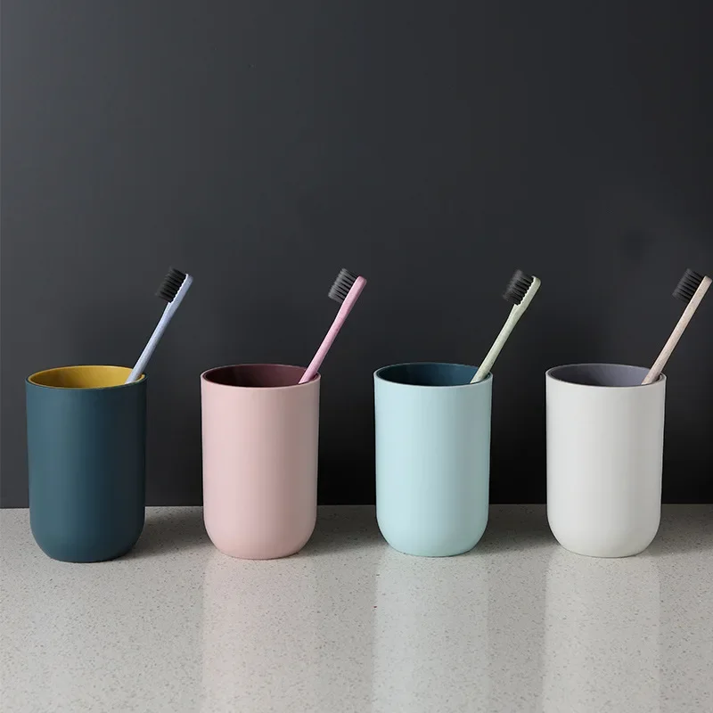 

Bathroom Tumblers Good Morning Cup Round Toothbrush Toothpaste Holder Cup Travel Washing Cup Water Mug Bathroom Accessories