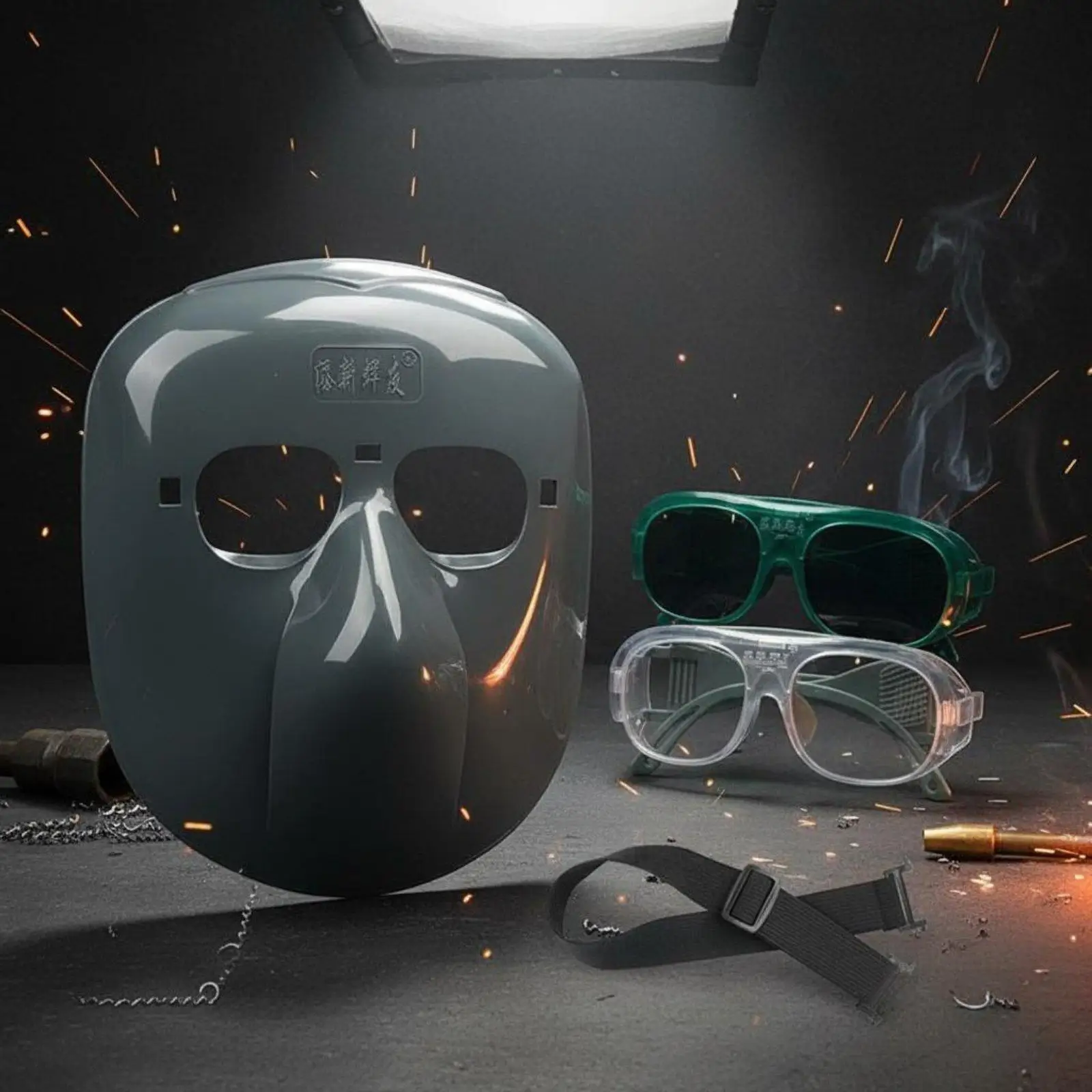Face Shield for Welding Grinding Work with Clear Full Face Protection Visor Lightweight Polycarbonate Material for Industrial