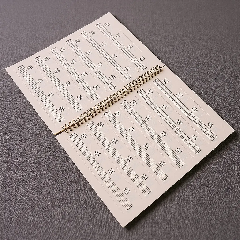 DIY Guitar Sheet Music Book Six-Line Notation Notebook Portable Coil-Bound Lightweight with Waterproof PP Cover for Memorizing