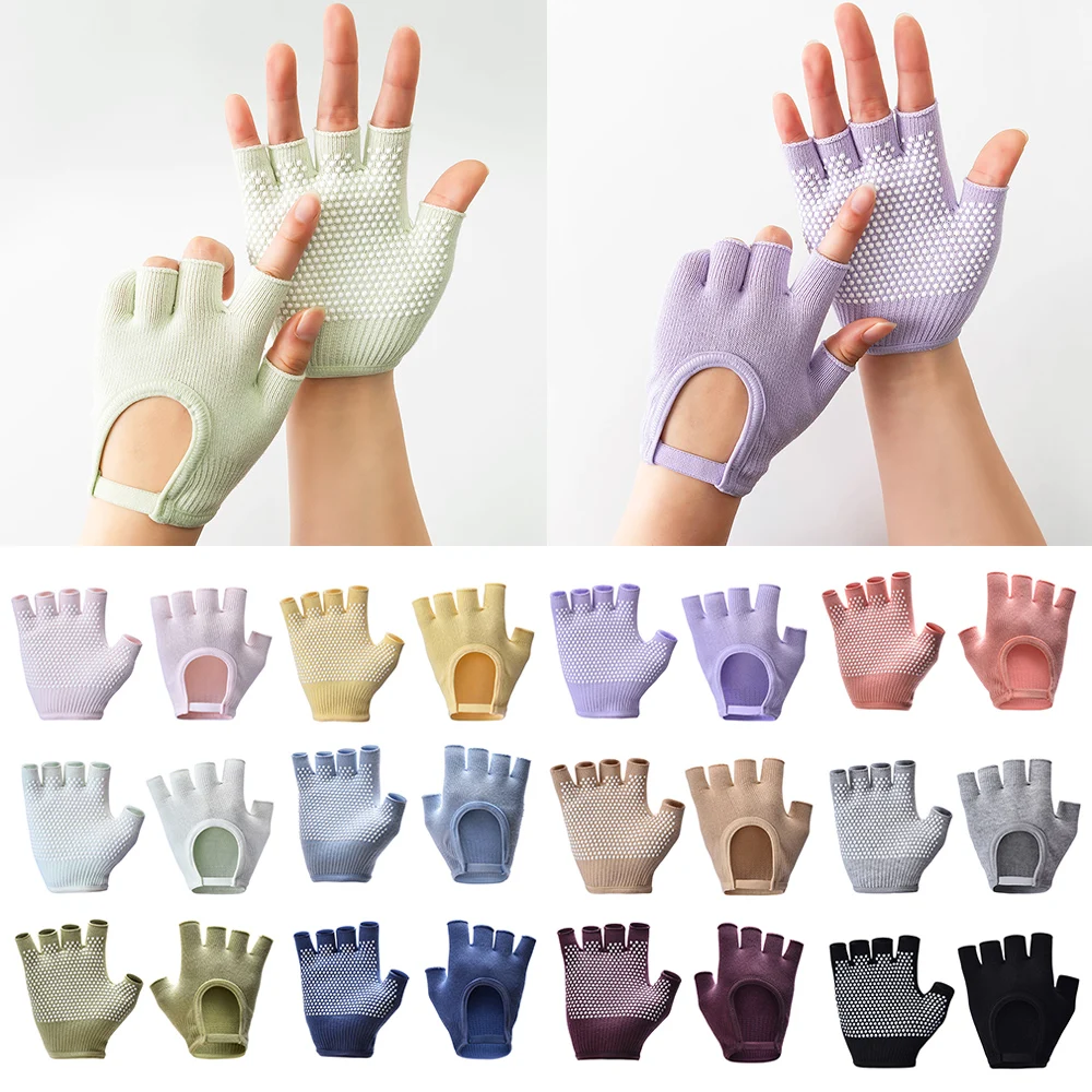 Yoga Gloves Fitness Half Finger Mittens Pilates Sports Fishing Gloves Outdoor Cycling Bicycle Anti Slip Yoga Auxiliary Tools