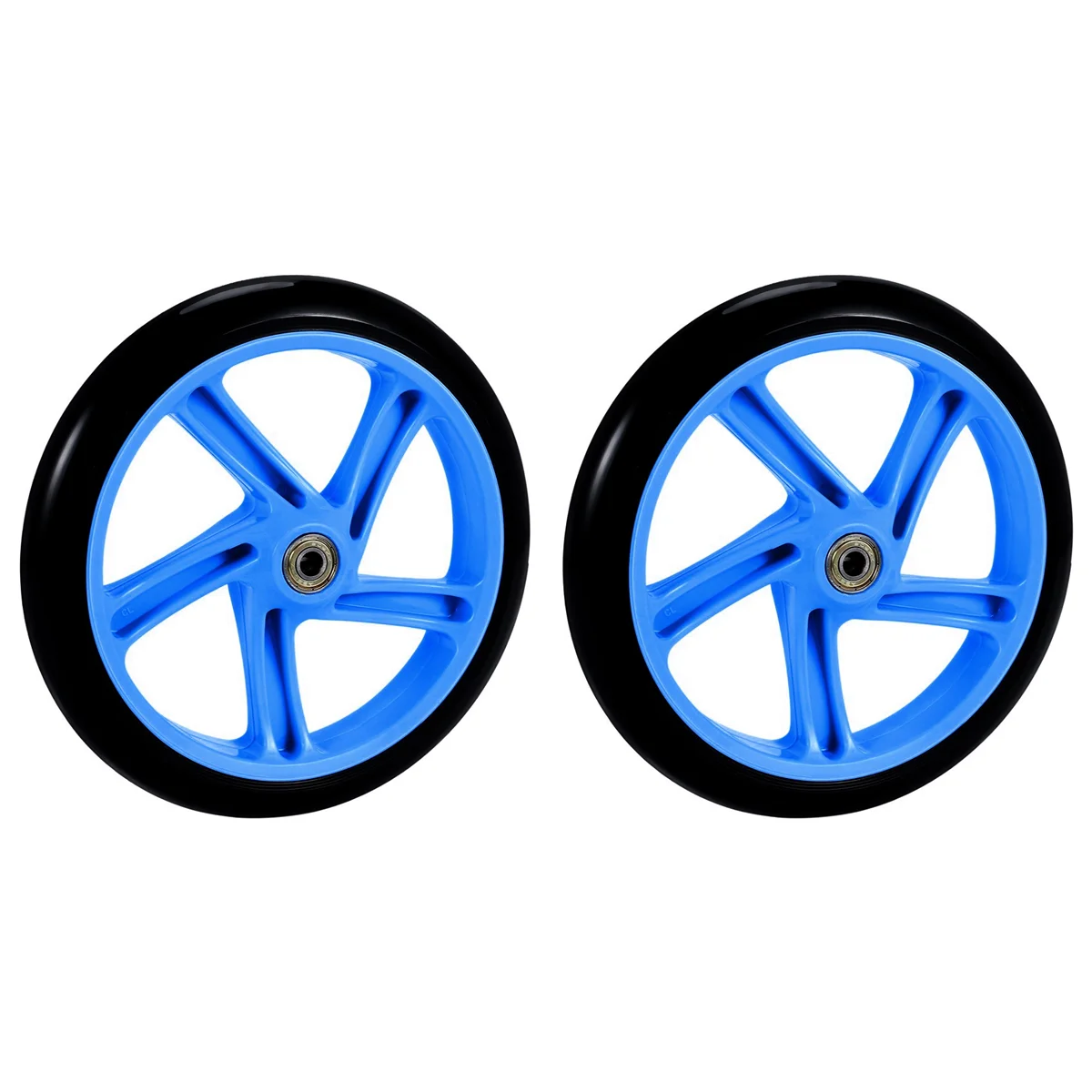 

B06C 2 Pieces Scooter Wheel 200 mm PU Material Wheel Thickness 30 mm ABEC-7 Bearing Scooter Accessories,Blue