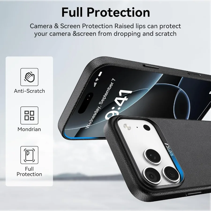 حافظة جلدية فاخرة مصممة لهاتف iPhone 17 Pro 6.3 مع توافق Magsafe ودعم الشحن اللاسلكي #2