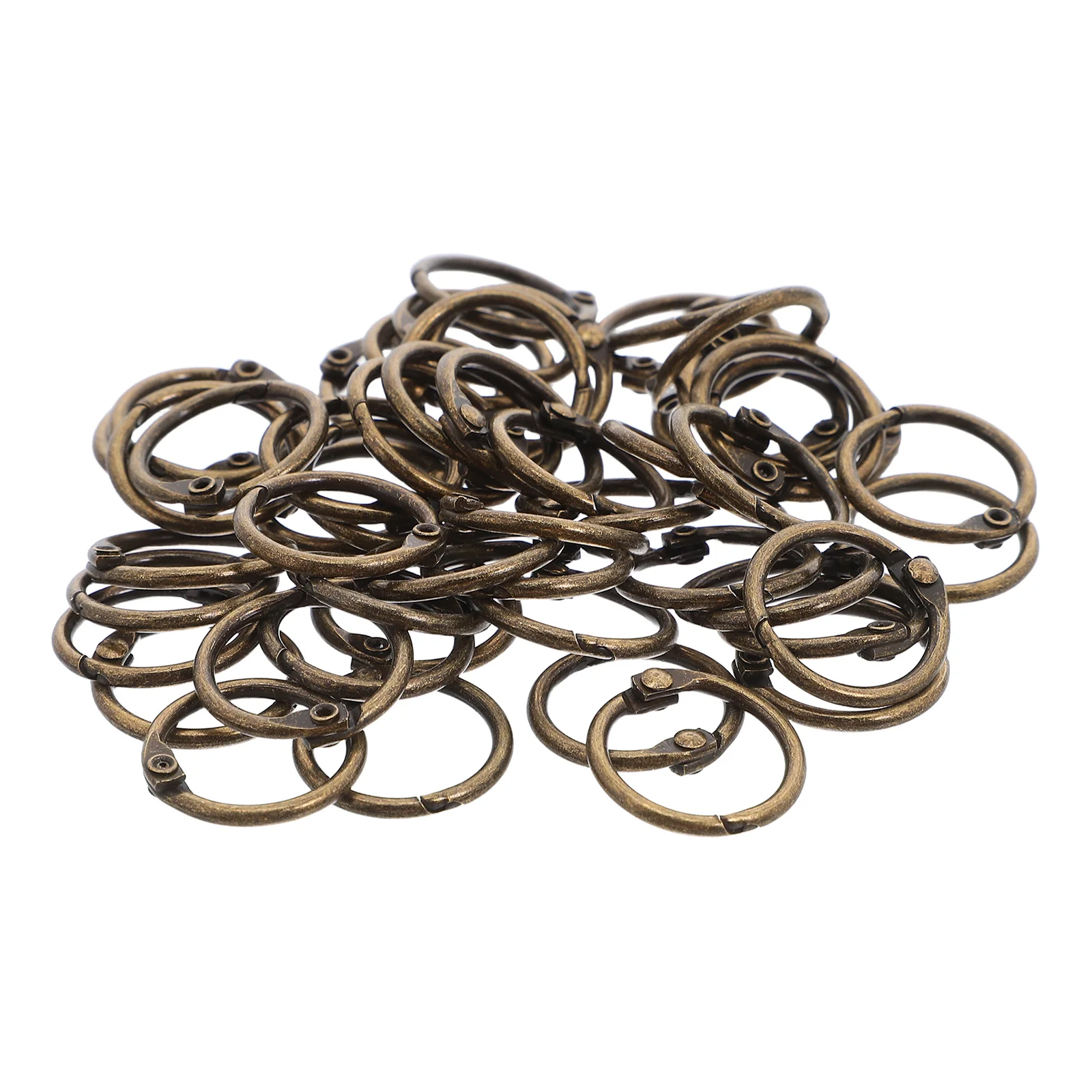 50Pcs Loose Leaf Binder Rings Metal Golden Book Binding Ring Removable Openable Hinged Buckle for Notebook Planner Index Cards