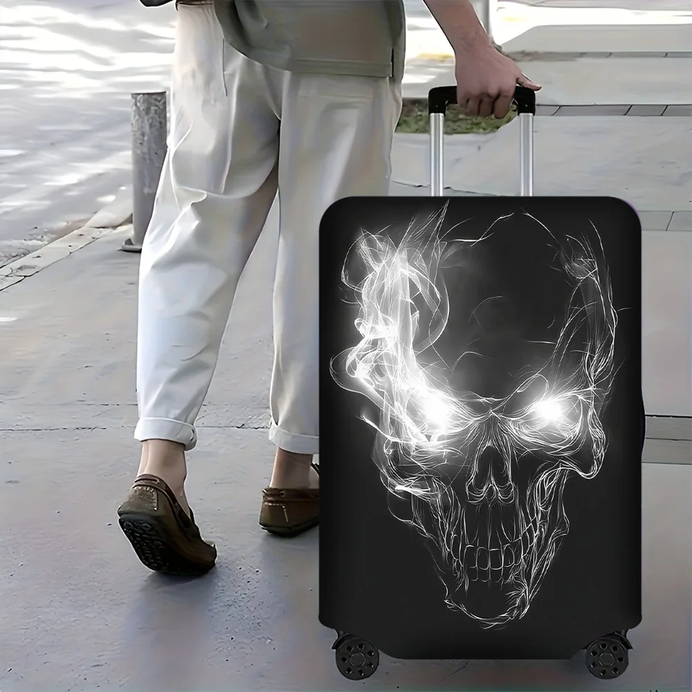 1pc Skull Luggage Cover. Fits 18–32-inch Suitcases; Effectively Protects Your Luggage