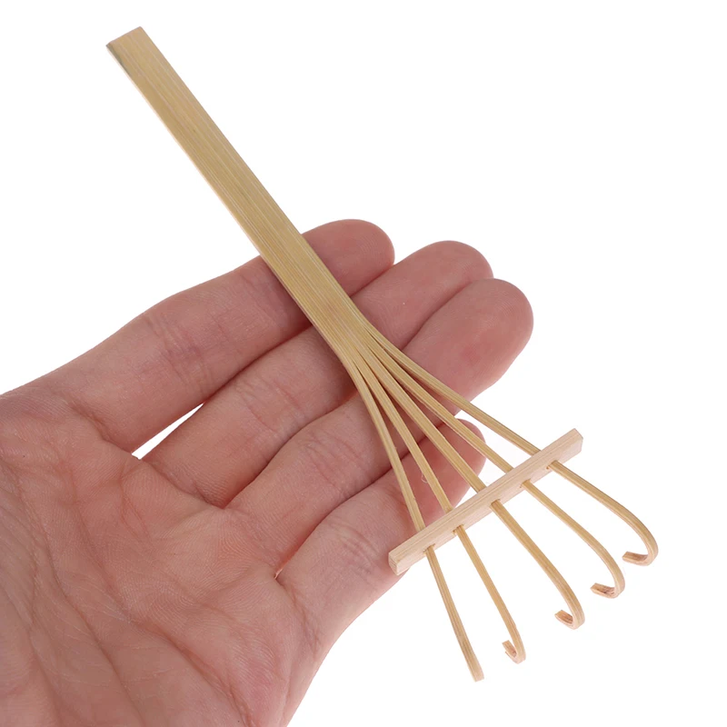 1/5 pçs mini ancinho de bambu para jardim zen areia mesa meditação feng shui decoração
