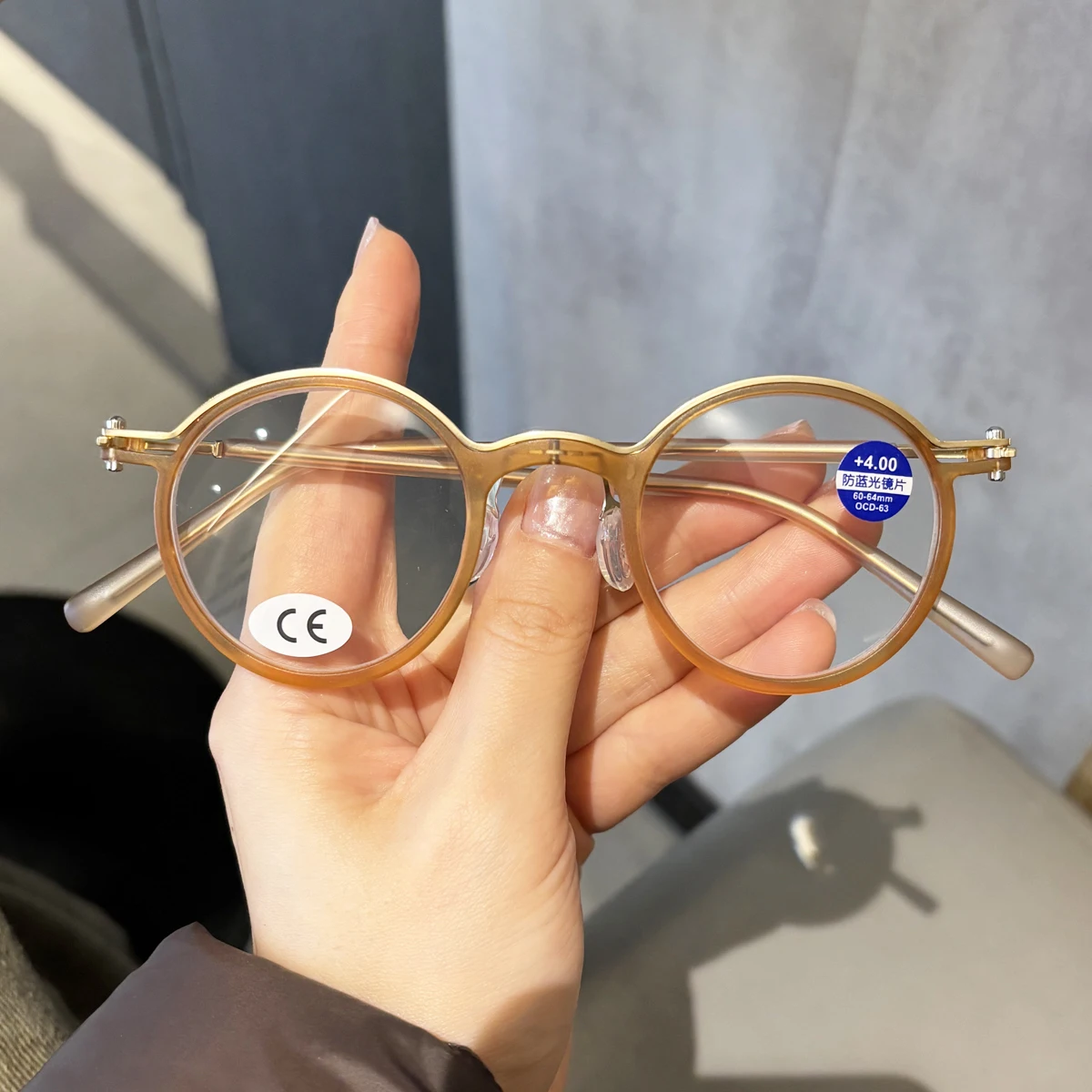 2026 Neue ovale Retro-Lesebrille mit Blaulichtfilter für Damen und Herren, lässig, modisch, ultraleicht und personalisierbar – Detail 5