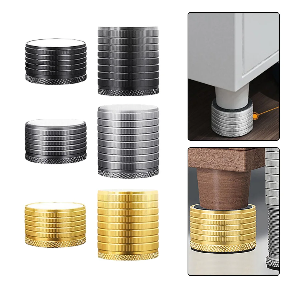 1pc Bed Table Legs Raised Base Aluminum Alloy Silicone Height Increaser Adjustable Bed Risers Furniture Hardware