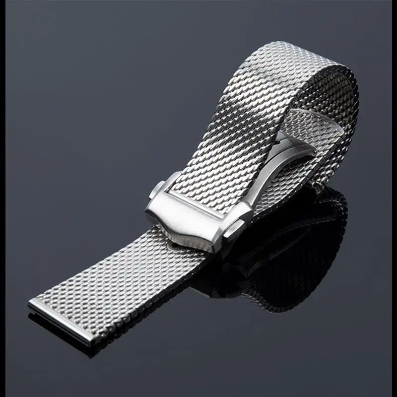 TINTAG Titanium steel 20mm Chain Strap For Omega 007 Seamaster Diver 300 Watch Band Replace Milanese Stainless Bracelet